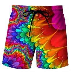 Classic Vertigo Pattern 3D Print Beach Short Pants Mens Rainbow Shorts Swim Trunks Kid Summer Board Shorts Funny Mens Clothing