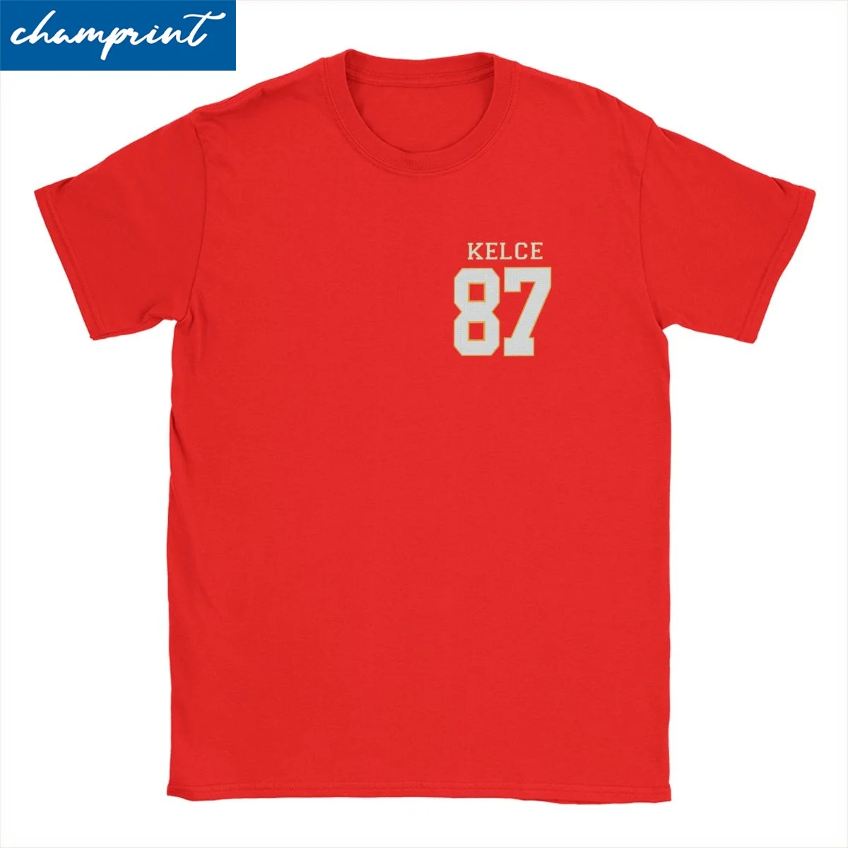 Travis Kelce Number 87 T Shirts Men Women's Cotton Leisure T-Shirt Crewneck Football Tees Short Sleeve Tops Big Size