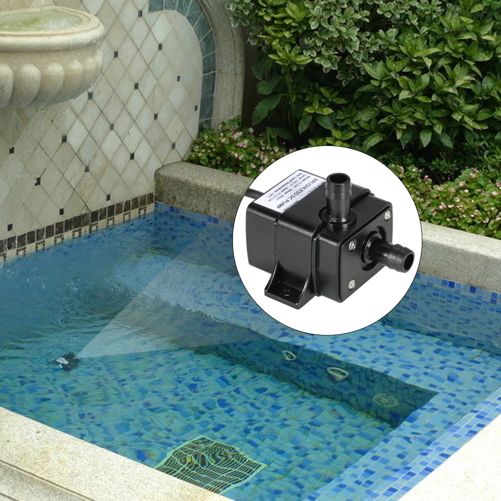 Ultra-quiet Mini DC12V Brushless Water Oil Pump Waterproof Submersible Fountain Aquarium Circulating 240L/H 5W Lift 3M 0~100℃