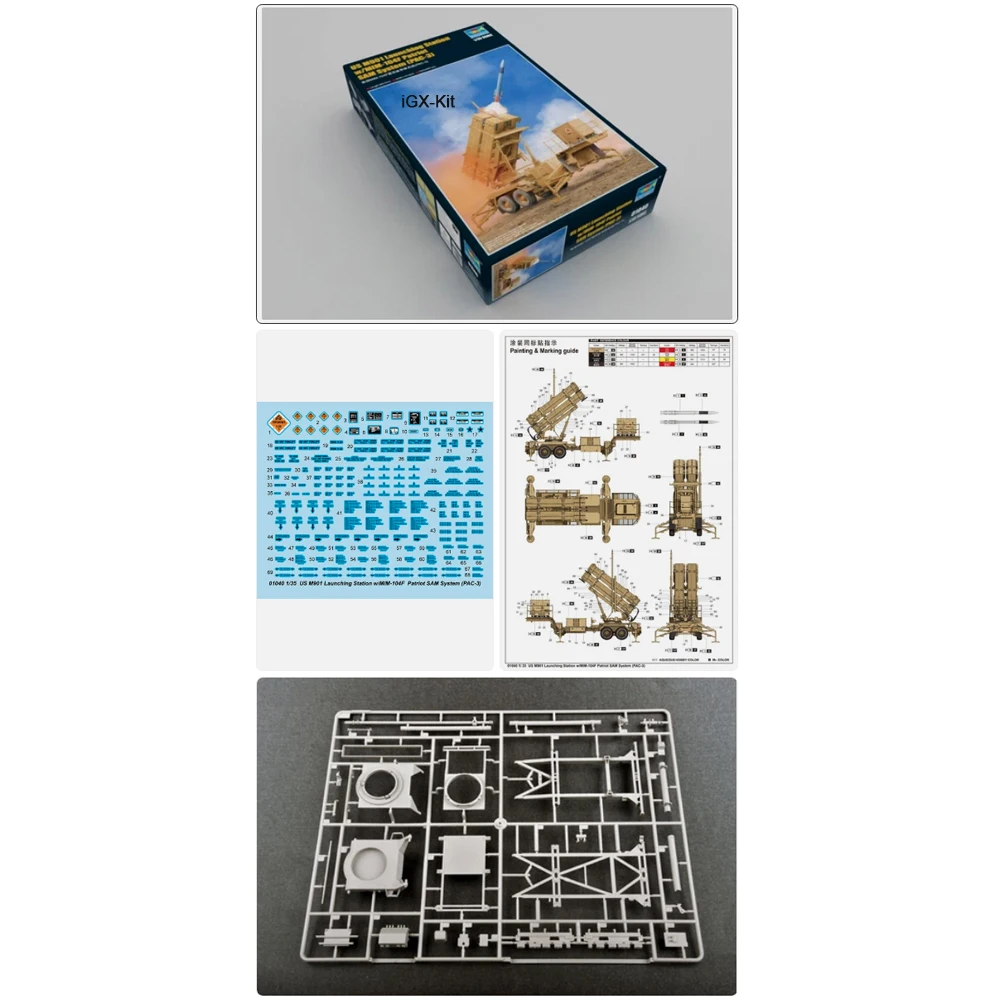 

Trumpeter 01040 1:35 US M901 Launching Station W/ MIM-104F Patriot SAM System PAC3 Pac-3 Toy Plastic Assembly Building Model Kit