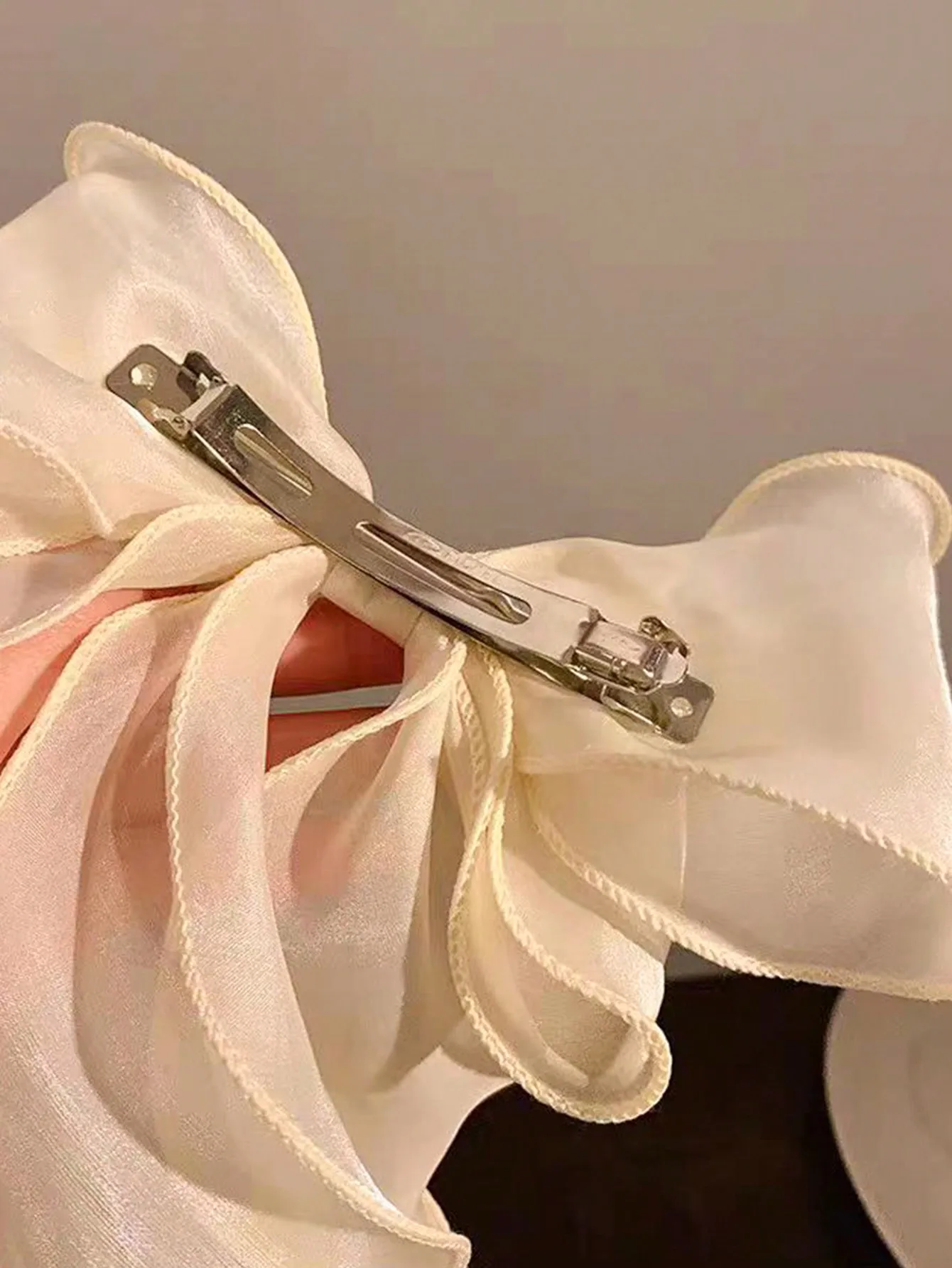 1Pcs Schwarz Polka Dot Organza Bogen Haar Clip frauen Flauschigen Band Hairgrip Französisch Kopfschmuck Süße Nette Haar Zubehör haarnadeln – Detail 4