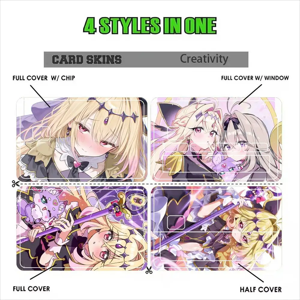Moria Luluka Cure Arcana Shadow Star Detective Precure!  Sticker Film Tape Skin for Credit Card Debit Card Waterproof Stickers