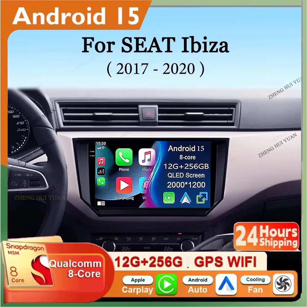 Radio Multimedia Android 16 para SEAT Ibiza 2017 2018 2019 2020, Reproductor con Android Auto y Carplay, Unidad Principal con Navegación GPS para Toyo