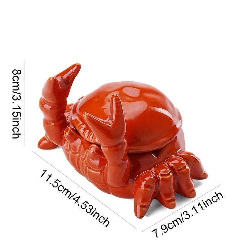 Unique Ceramic Crab Ashtray - Creative Shepherd Design, Suitable for Home and Office Decoration