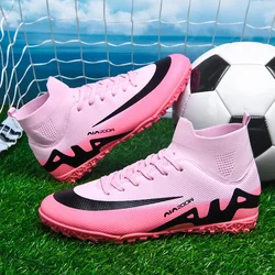 Original Brand Men's Pink Sneakers Futsal Professional Football Boot Unisex Indoor Turf Soccer Shoes Trainers Men Botas Futbol