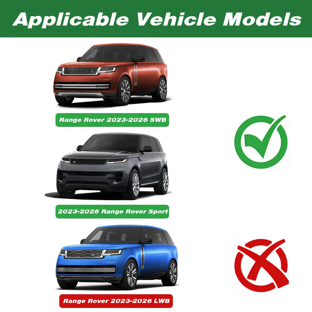 Fit for 2023 2024 2025 2026 LR Range Rover LWB Deployable Power Electric Running Boards, Aluminum Retractable Side Step Nerf Bar