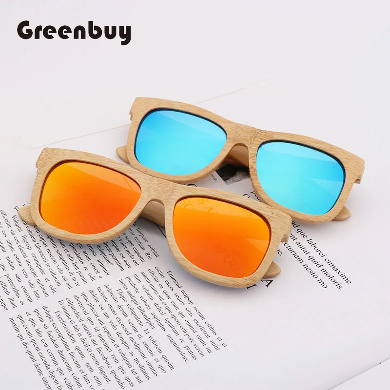 Natural Bamboo Wooden Sunglasses Handmade Polarized UV400 Lenses Eyewear With Gift Box Fashion for Women and Men Design Vintage