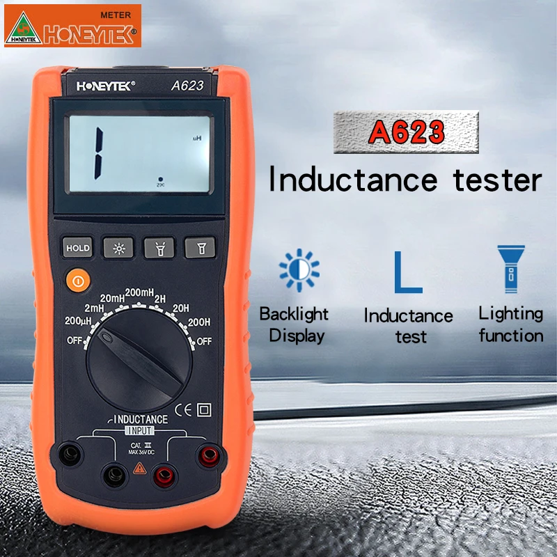 Inductance Digital Multimeter LCD Backlight Display Count Manual Range Measuring Meter Low Battery indication 200μH 2mH 20mH