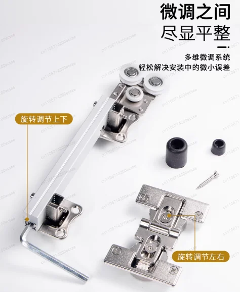 

No Lower Rail Wardrobe Folding Sliding Door Track Hardware Door Cloakroom Hanging Pulley Silent Sliding Door Slide Accessories