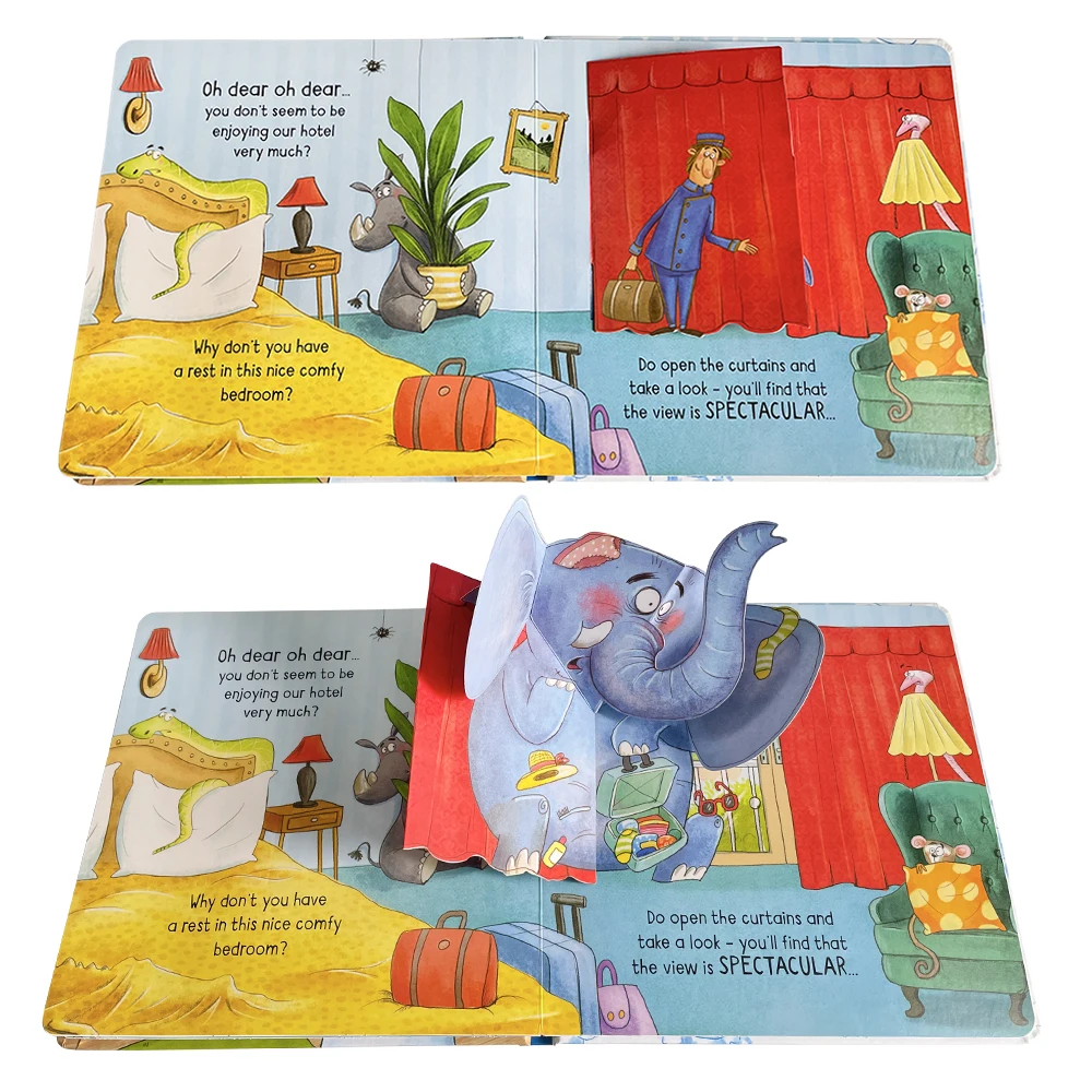 Usborne Pop-UPS There\'s A Hippo in My Toilet Picture Books Cardboard English Activity Book Bedtime Story Books Kids Learning Toy