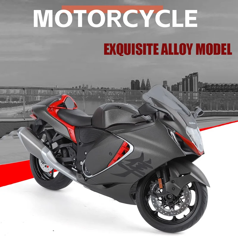 1:9 Accurate Reduction SUZUKl Hayabuse Alloy Diecast Racing Motorcycle Model Metal Street Sports Sound Light Children Gifts Toys