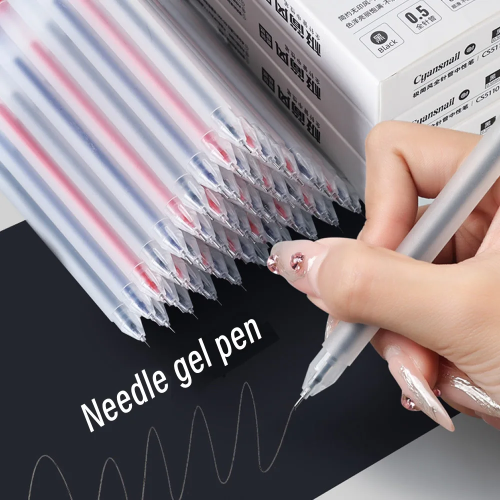 20 قطعة/المجموعة عالية الجودة إبرة نوع جل أقلام مستقيم السائل قلم Kawaii القرطاسية اللوازم المكتبية المدرسية الكتابة