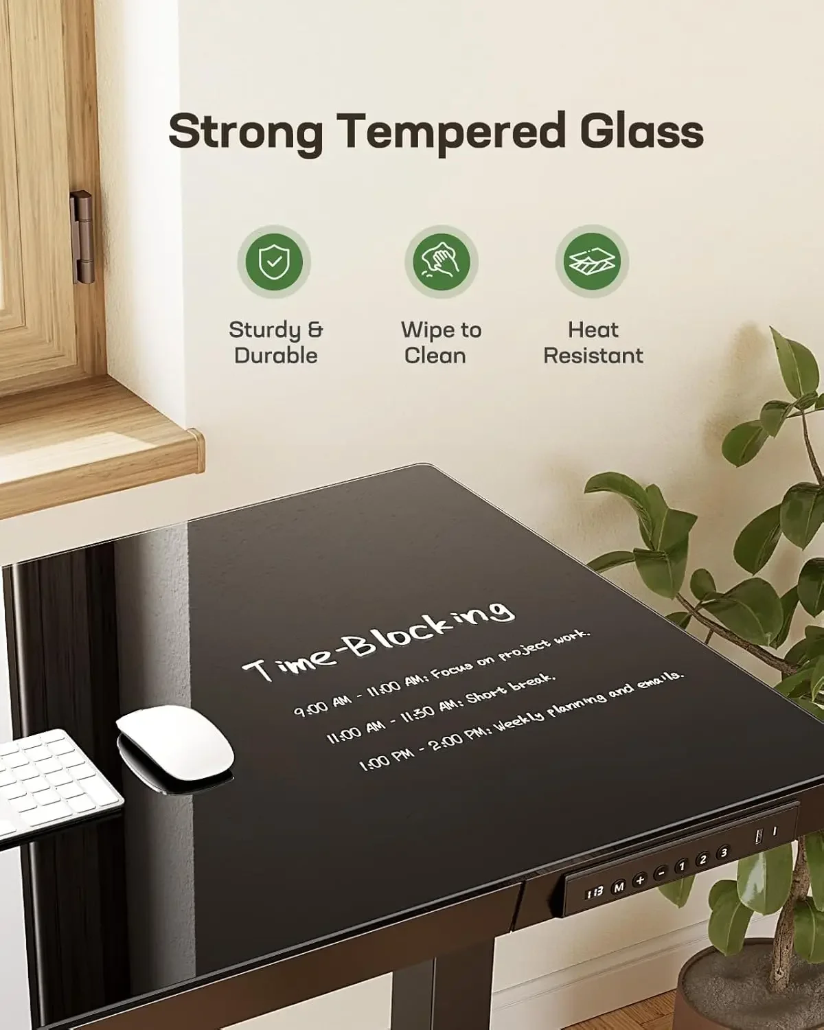 55 x 28 inch Electric Standing Desk, Height Adjustable Desk with One-Piece Tabletop & US