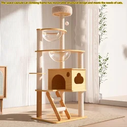 Tower Toys Bed Cat Tree Scratcher Claw Sharpener Pet Cat Tree Wheel Pole Gatos Productos Para Mascotas Cats Accessories Home