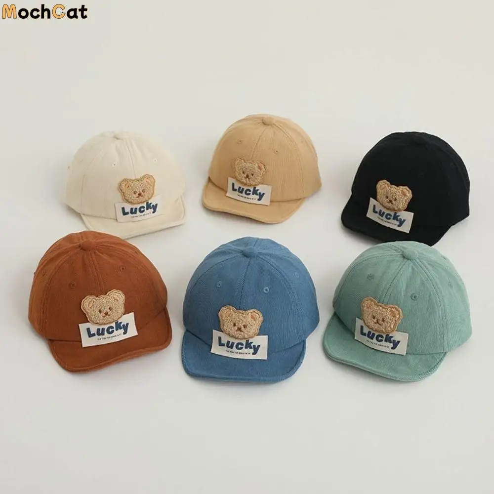 

Casual Cartoon Baby Baseball Cap Korean Style Soft Brim Bear Baby Hat Bucket Hat Solid Color Infant Sun Hat Outdoor