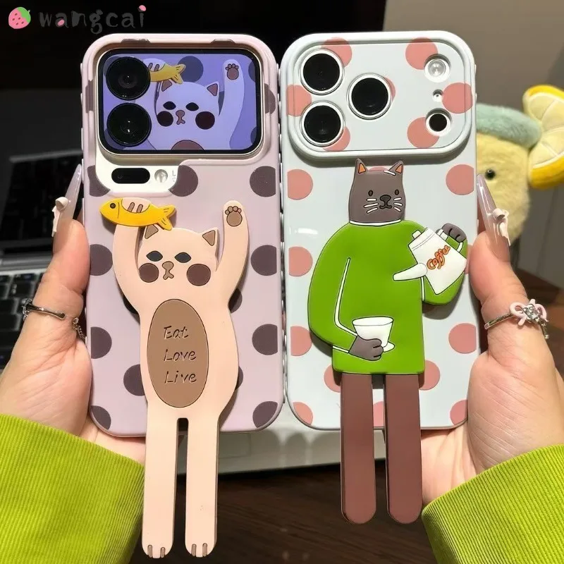 Coque de téléphone souple à motif chat mignon, couleur bonbon, pois latéraux, pour OnePlus 15T 15 15R 13T 13S 13 13R 12 12R 11R