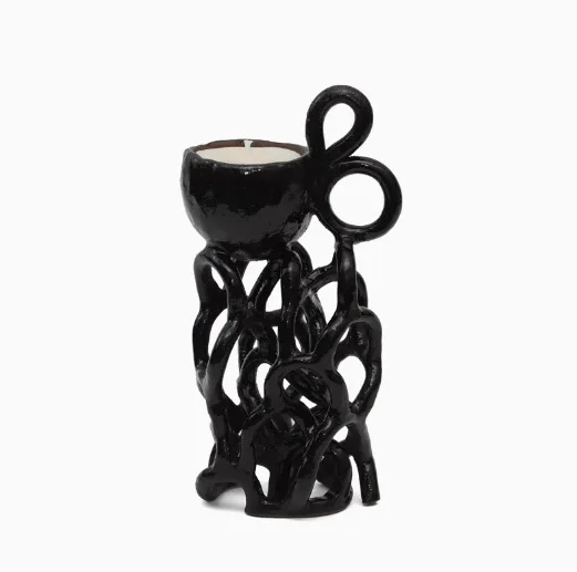 

Niche handmade clay strips geometric candlesticks ceramic model room tabletop ornament study