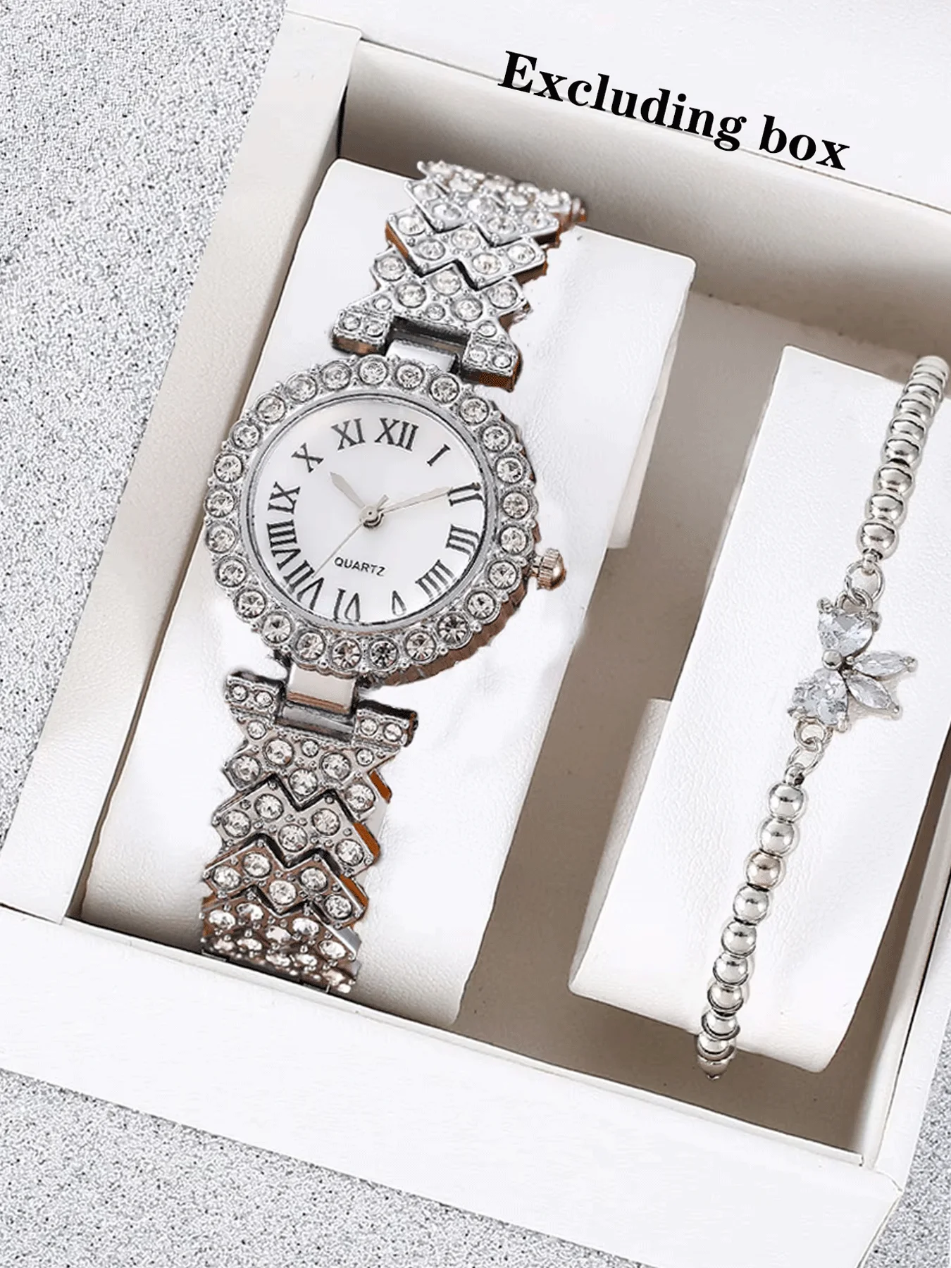 2-piece Women's Quartz Watch, Elegant and Stylish, with Adjustable Dial and Versatile Design