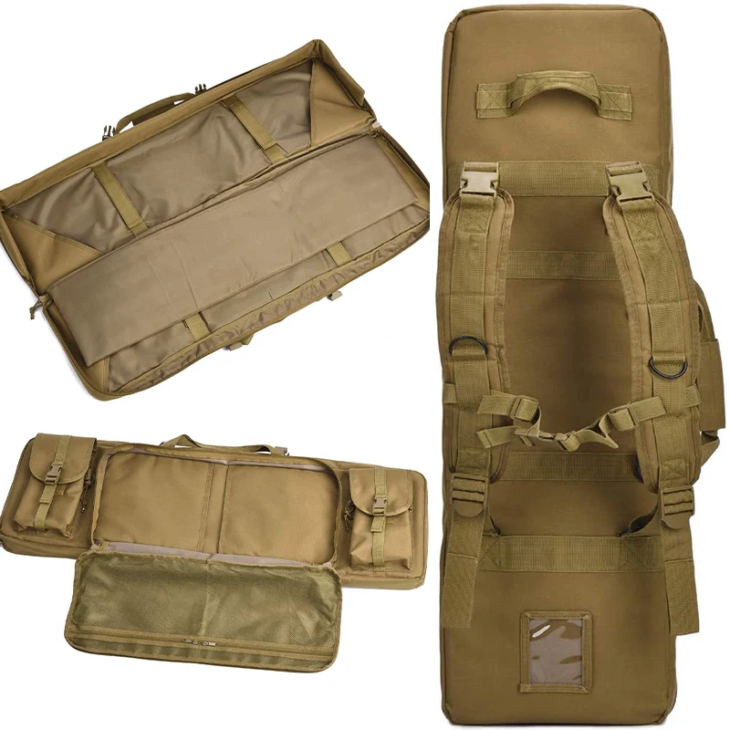 Imagem -03 - Impermeável Tactical Rifl Bolsa com Zíper Bloqueável Carabina Backpack Molle Sistema Mochila Transporte Bolsa Double Gun Case 46