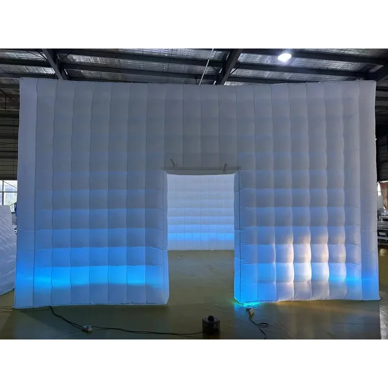 Barraca inflável do cubo do letreiro gigante da barraca inflável da boate com luz do diodo emissor de luz para a festa de casamento grande colorido inclui ventilador