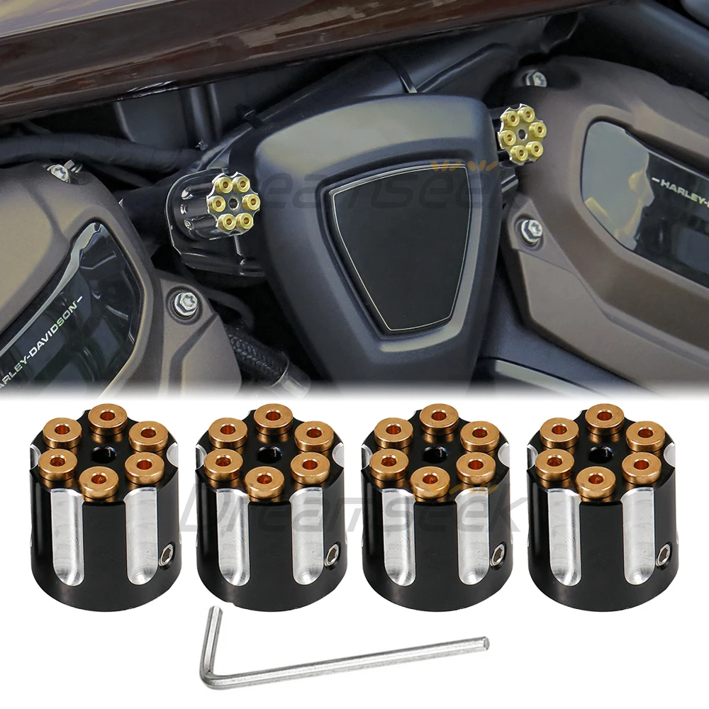 

4 шт. винт с головкой двигателя мотоцикла, верхняя крышка, накладка на болт, заглушка для Harley Sportster S RH1250 1250 2021 2022, алюминиевый сплав