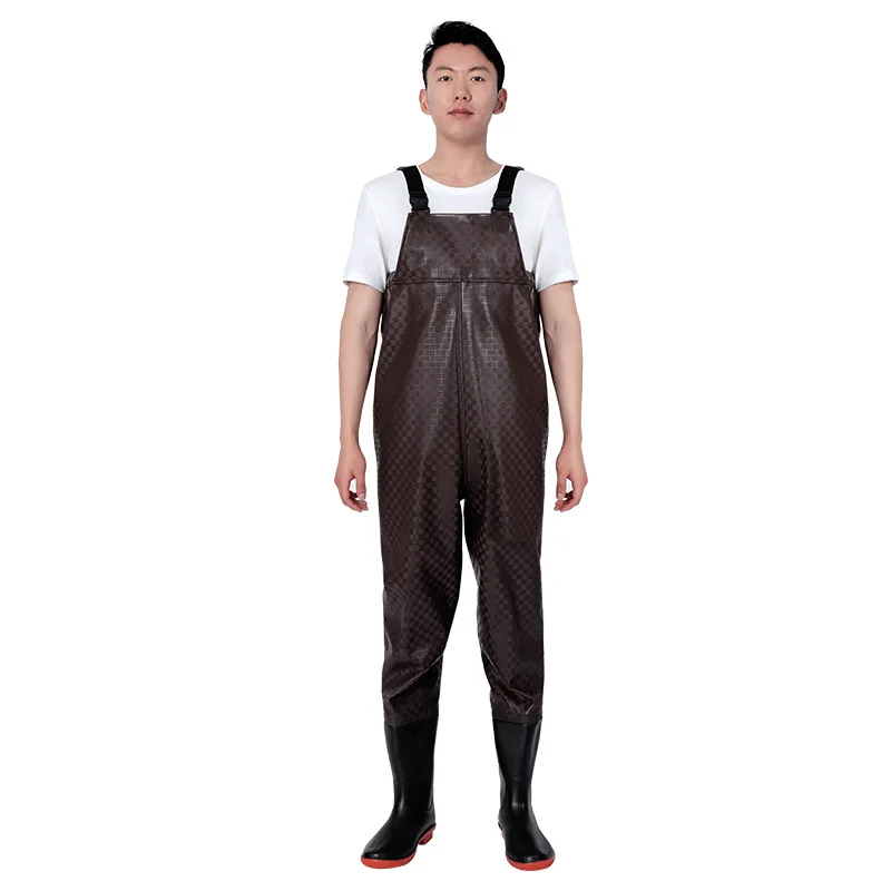 بولي كلوريد الفينيل المضادة للانزلاق خواض الصيد مقاوم للماء الصيد الصدر مع التمهيد للرجال والنساء الصيد الخصر الأحذية بدلة الصيد #6