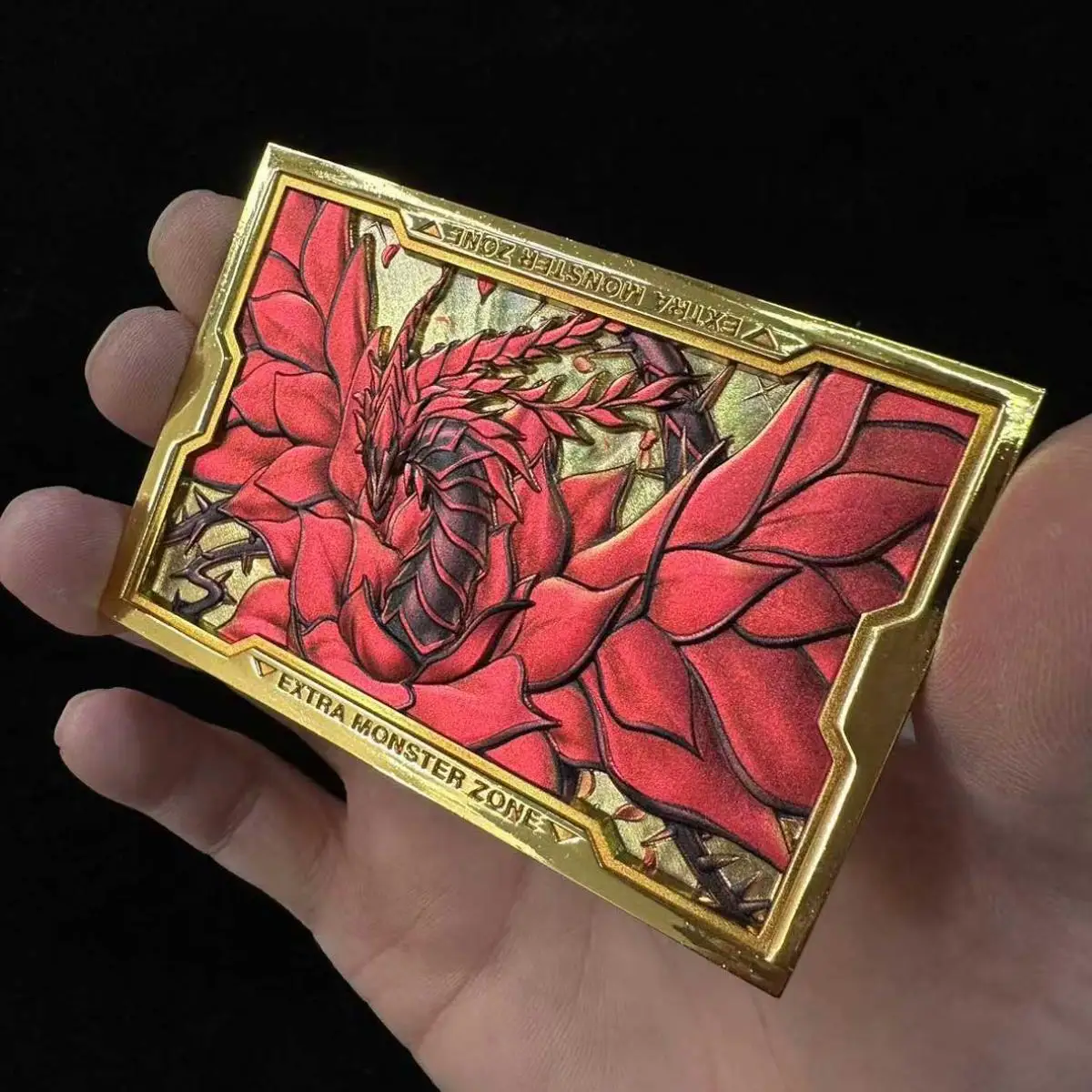 59X86Mm Diy Self Made Yu-Gi-Oh! Rose Dragon Three-Dimensional Metal Collection Card Color Embossed Cards Anime Cards Gift Toys