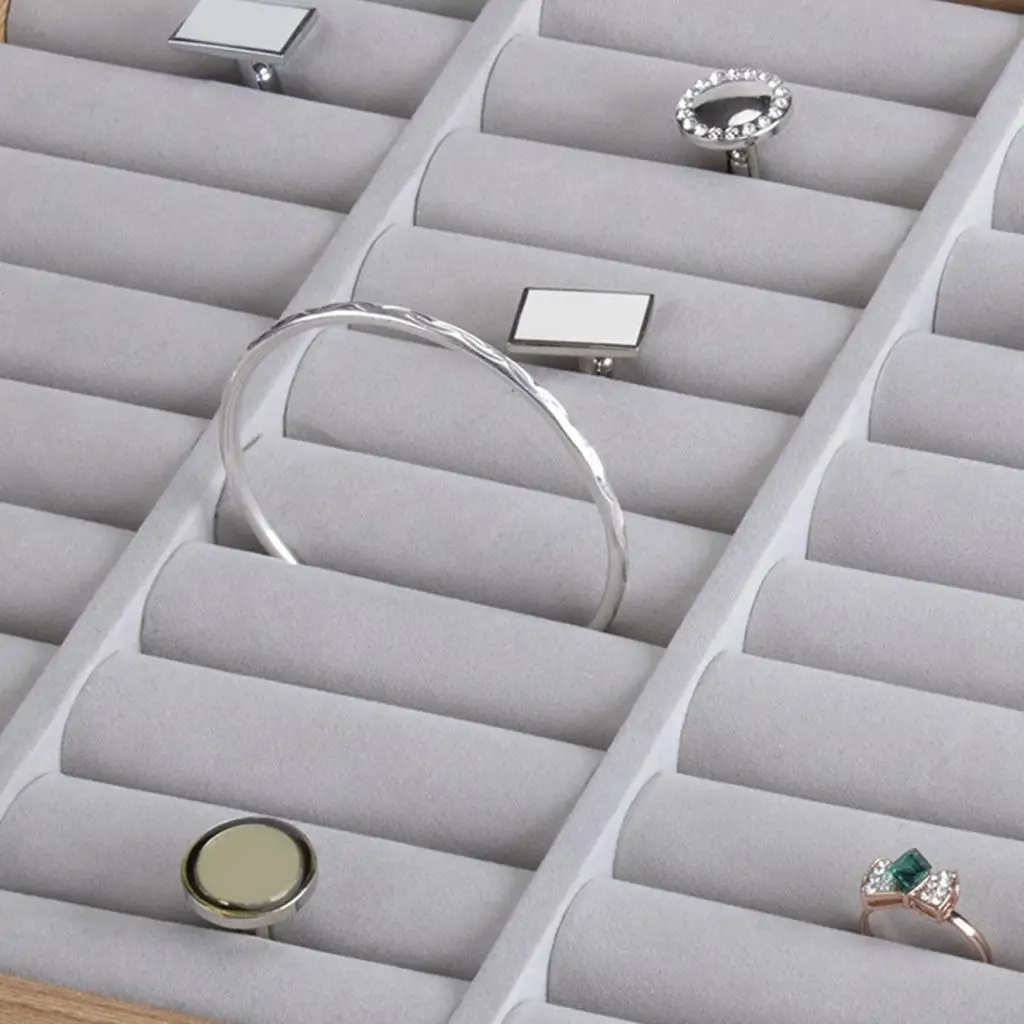 Rosewood Flannel Jewelry Display Tray Compact Bracelet Storage Rack Pendant Display Board for Fashionable Jewelry Sets