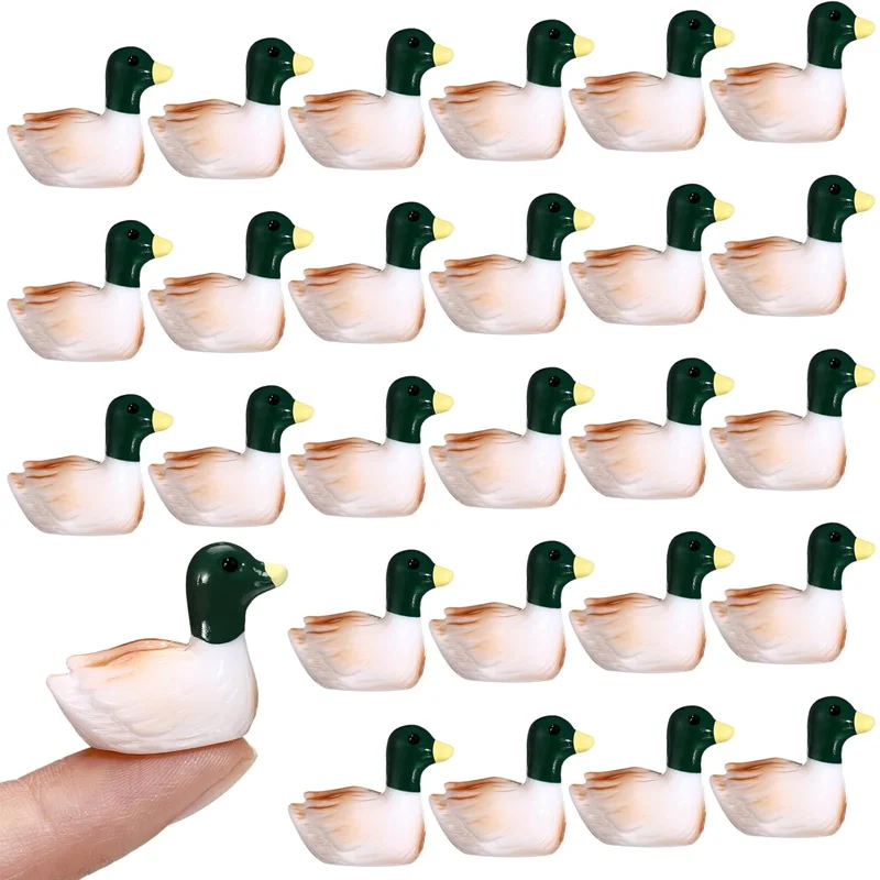 5/10 Pcs Mini Resin Mallard Ducks Figurines, Potted Bonsai Moss Micro Landscape DIY Craft Project Home Decoration Supplies