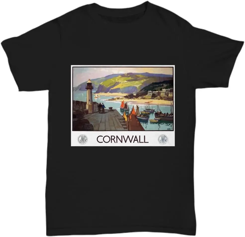 Vintage British Rail Travel Poster: Cornwall - Tees Y2K tops Unisex Summer Short Sleeve