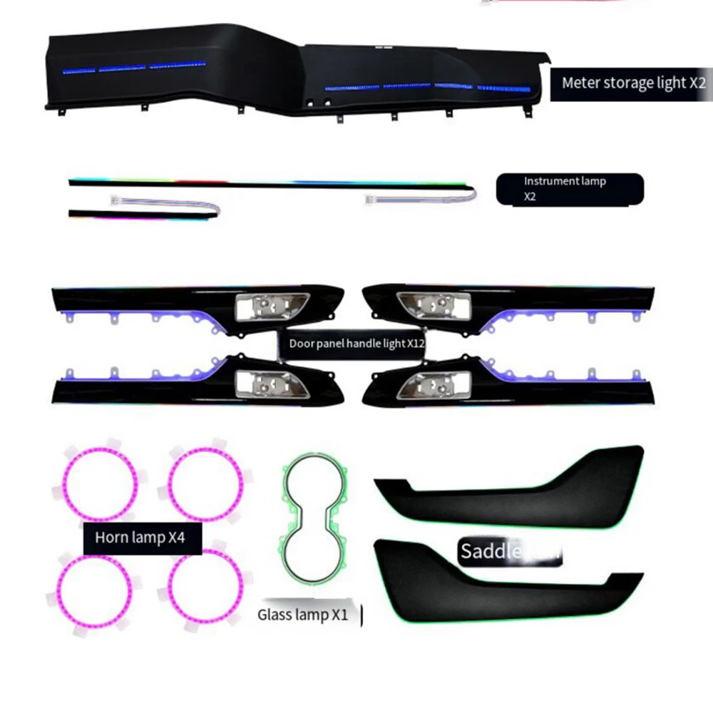 

Upgrade Symphony Led Car Interior Ambient Light For Toyota Highlander 2022-2025 Atmosphere Strip Decoration Accessories