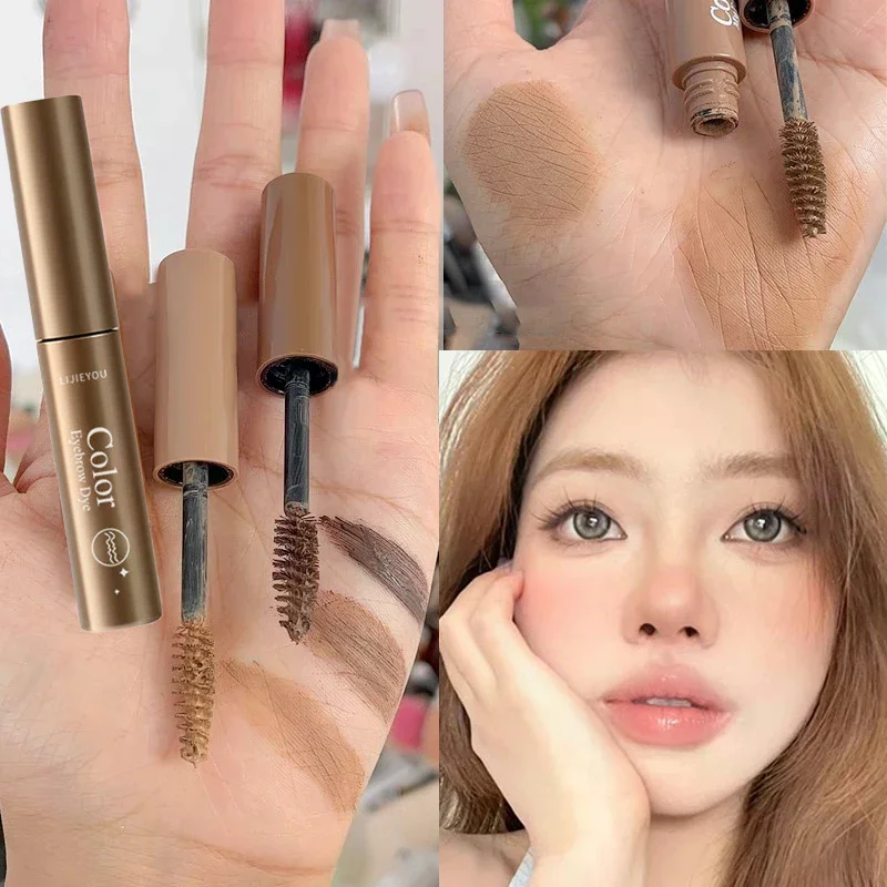 3 Colors Long-lasting Fixed Eyebrow Mascara Cream Waterproof Dyeing Color Quick-dry Eyebrow Gel With Brush Eye Beauty Makeup
