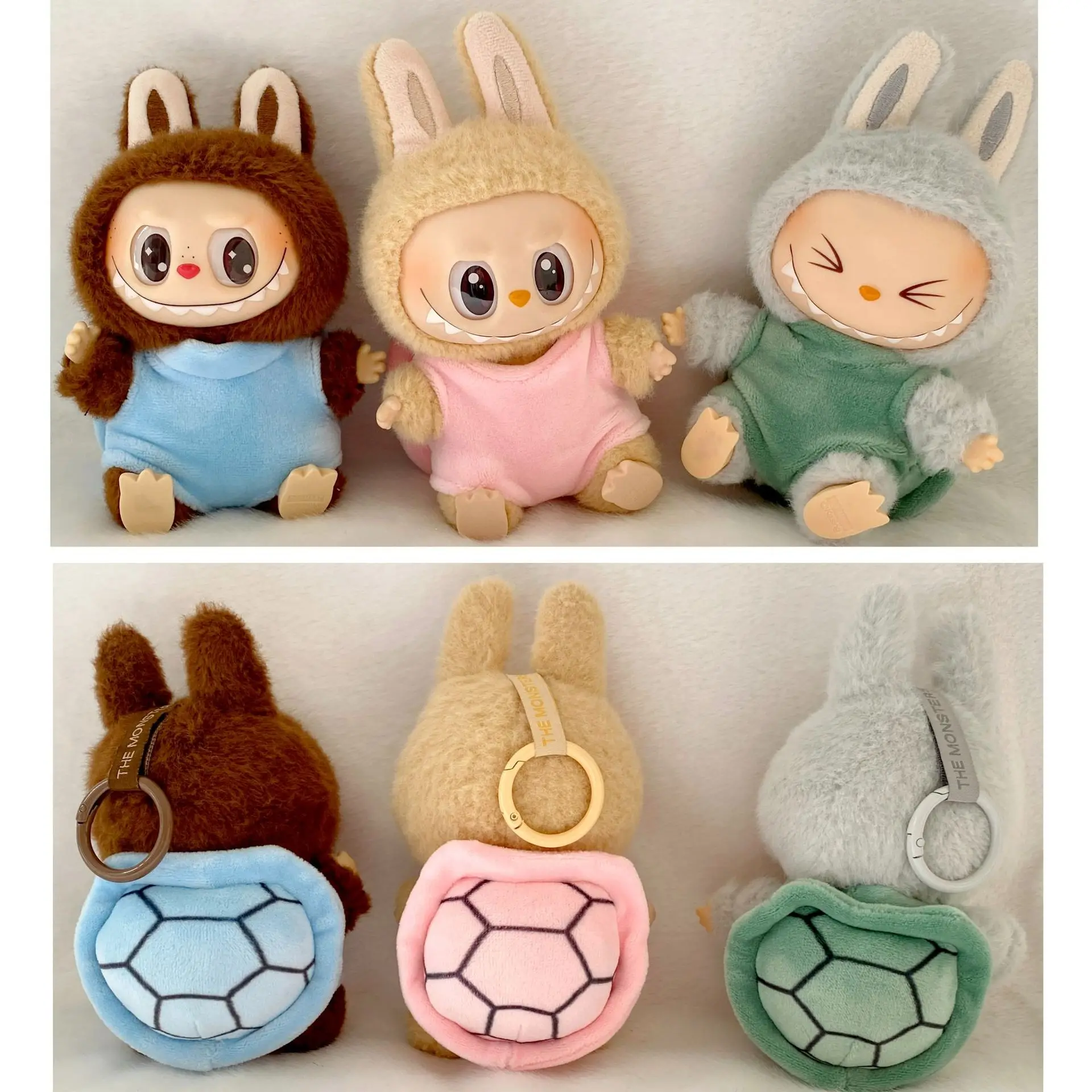 Labubu Doll Clothing 17cm Universal Turtle & Little Bee Onesie Outfit - For Labubu I/II Idol Dolls Sitting Party