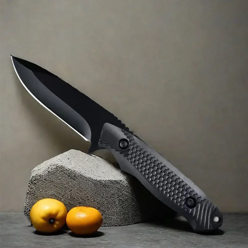Outdoor Tactical Hunting Straight Knife EDC Portable Strap Jacket Self Defense Survival Camping BBQ Tool Knife Adventure Hiking