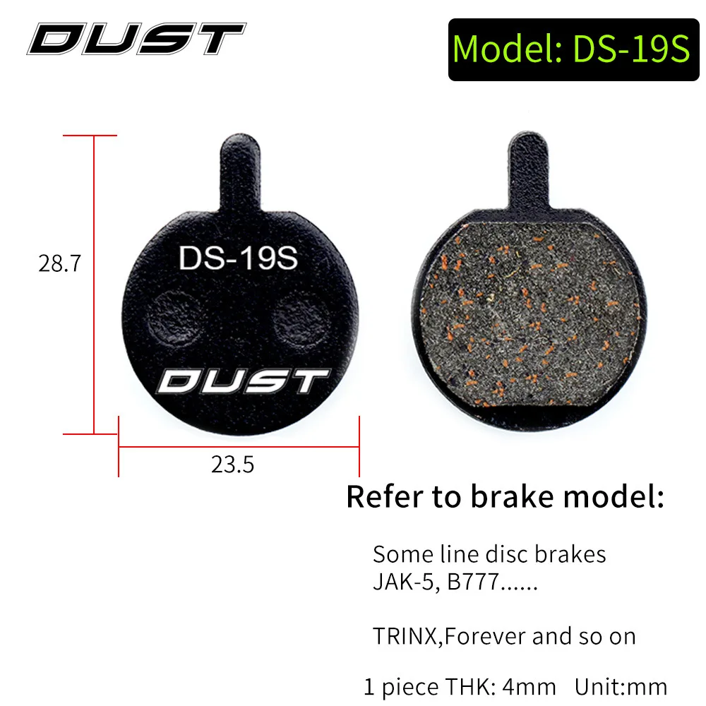 DUST 1 Paar Halbmetall-Fahrrad-hydraulische Scheibenbremsbelag MTB Mountainbike-Teile für SHIMANO XT XTR M315 SRAM Avid BB5 BB7 E1 E3