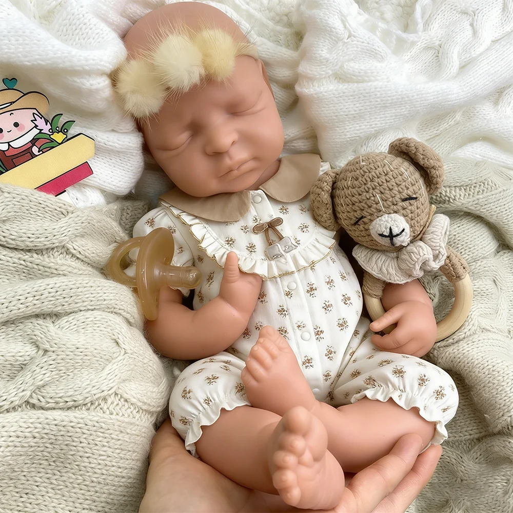 

Washable 17Inch Realistic Silicone Reborn Baby Doll Open Mouth Painted/Unpainted Reborn Bebe Girl For Christmas Doll Toys Gift