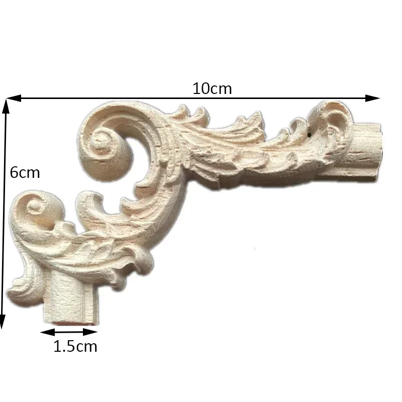 10cm Vintage Floral Carved Corner Wall Door Cabinet Furniture Decorative Figurines Wood Appliques Home Decor Decoration Maison
