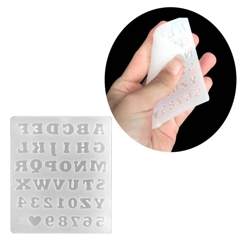  26 English Letters Epoxy Resin Molds 0-9 Digital Silicone Mold for DIY Crafts