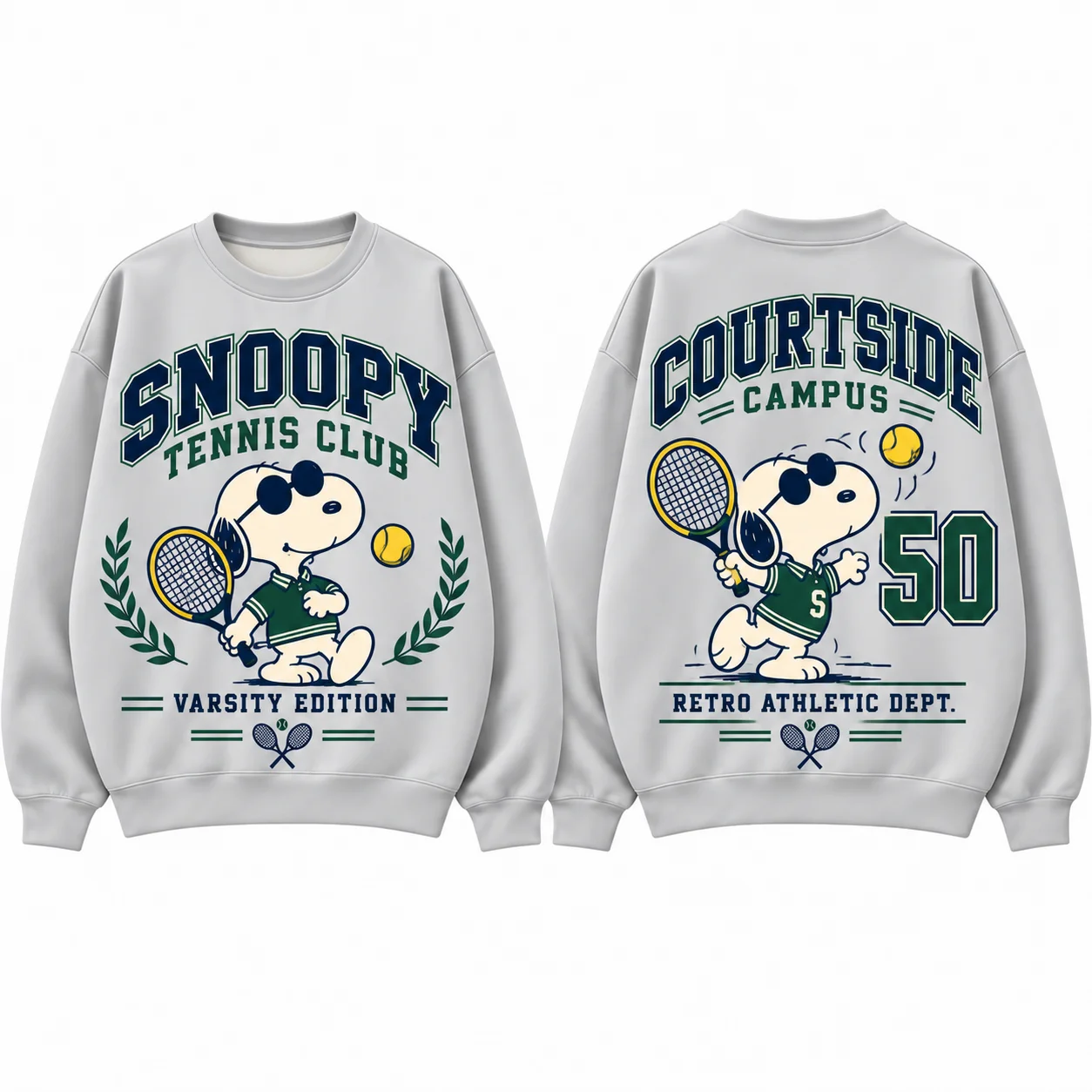 Snoopy Joe Cool Vintage Collegiate Crewneck Sweatshirt Unisex Baseball Tennis Retro Cartoon Long Sleeve Pullover Kids Clothes