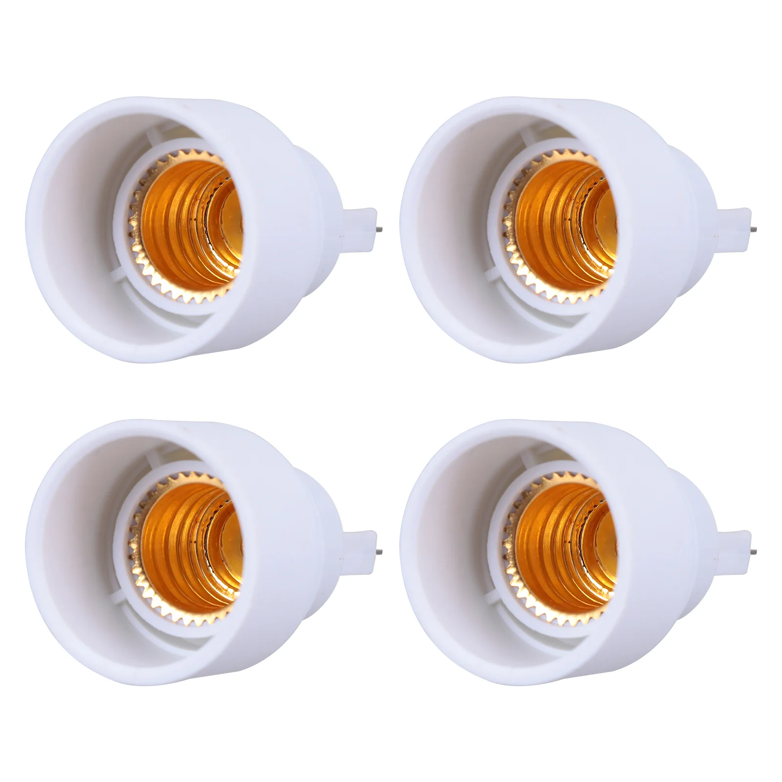 4 Pcs Branches G9 to E14 Lamp Holder White Light Bulbs LED Converter Metal Adapter