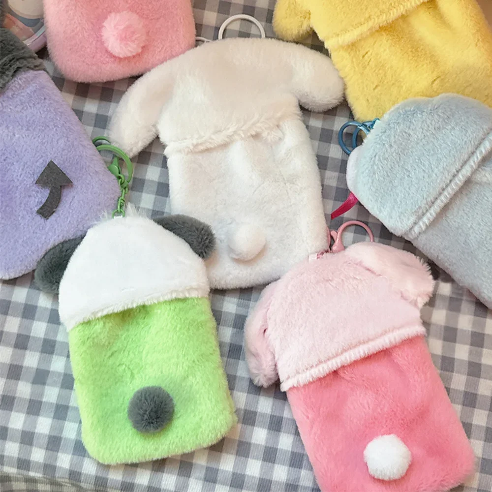 Sanrio Hello Kitty Plush Card Case Keychain Kuromi Melody Card holder Kawaii Photo Card Display Sleeves Cute Bag Pendant Gifts image 2