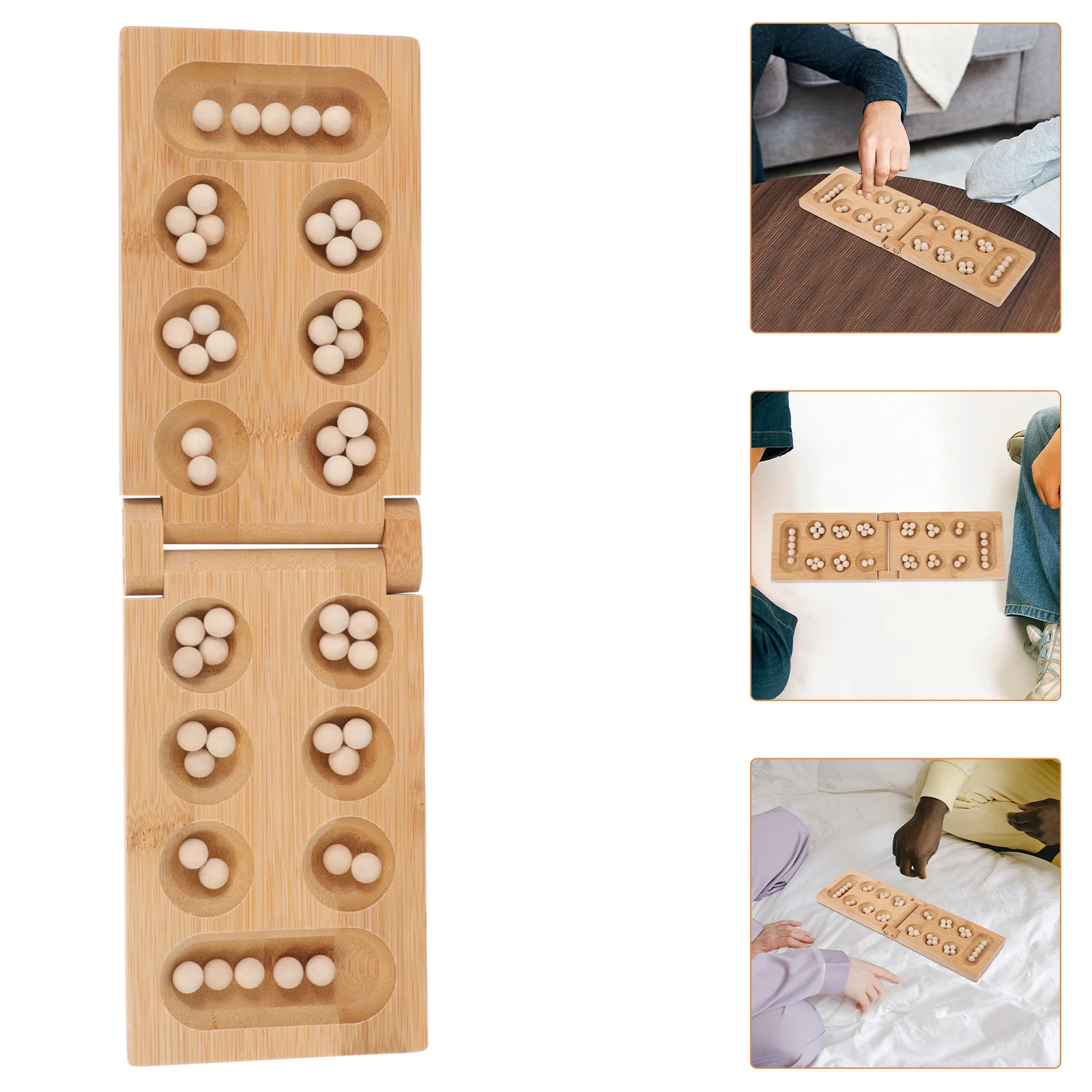 1 قطعة لوحة مانكالا الأفريقية الخيزران طوي الذكاء لعبة تعليمية مجموعة للعبة لوحة مانكالا متعة الأسرة #4