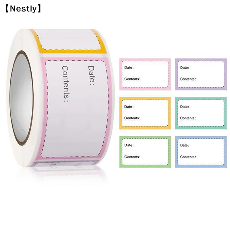 250Pcs/Roll Self-Adhesive Freezer Refrigerator Food Storage Paper Sticker Labels White Date Stickers For Home Storage Tags〔Nest〕