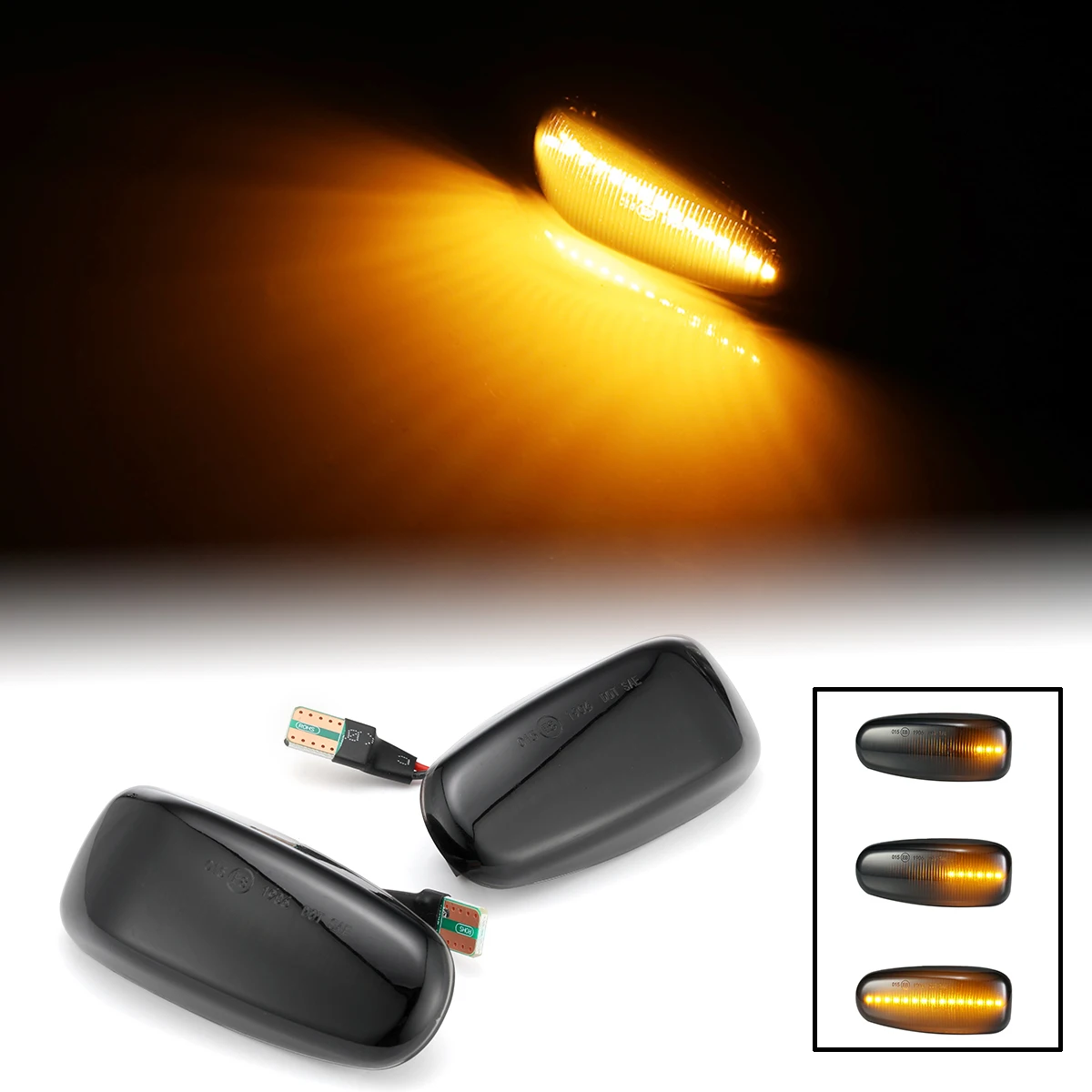 For Mercedes Benz E-Class W210 C-Class W202 W208 SLK CLK LED Dynamic Side Marker Light Sequential Blinker Turn Signal Lamp