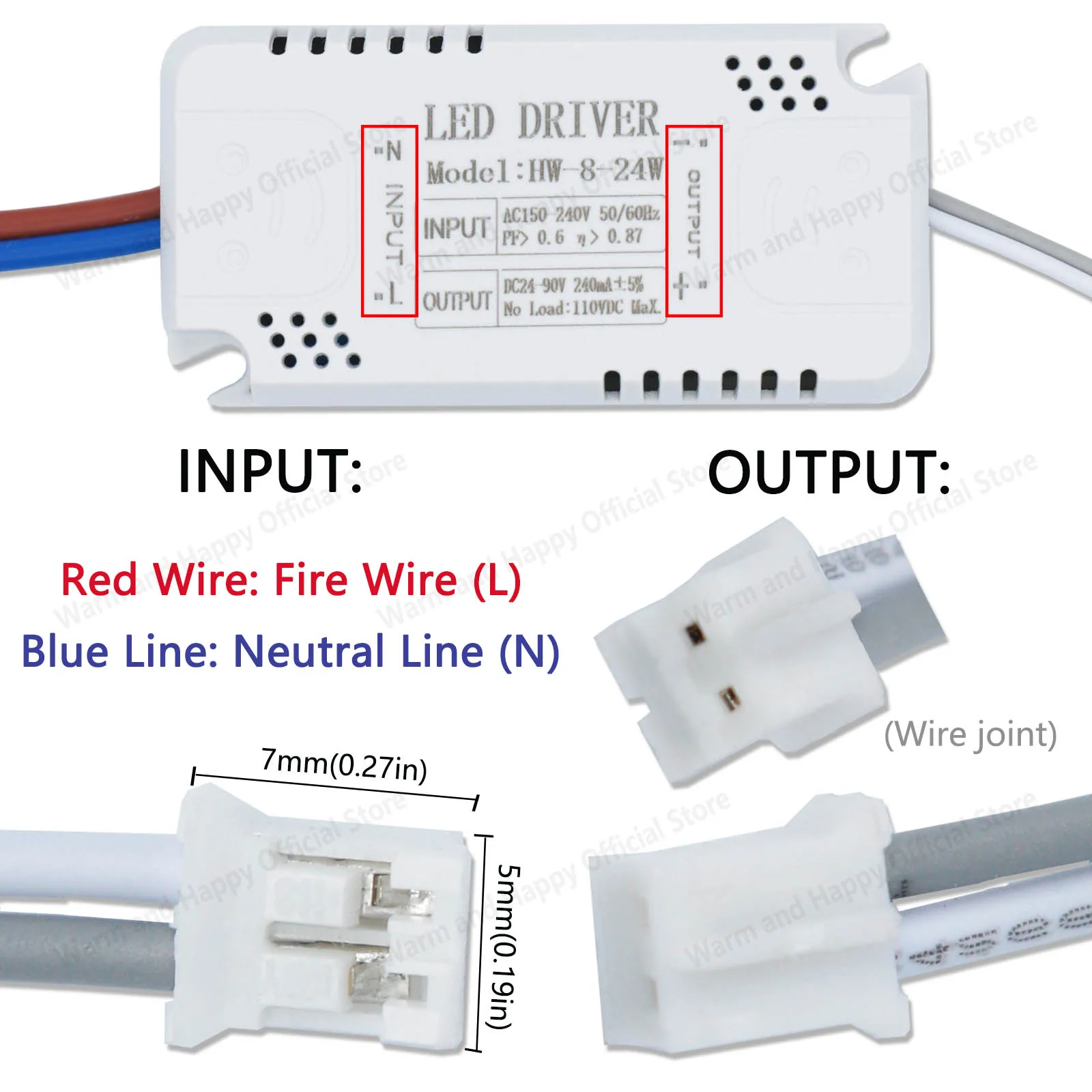 8-24W/24-40W/40-60W/60-80W AC220V シーリングライト モノクロドライブ 240mA 家庭用 LED 定電流ドライブ電源