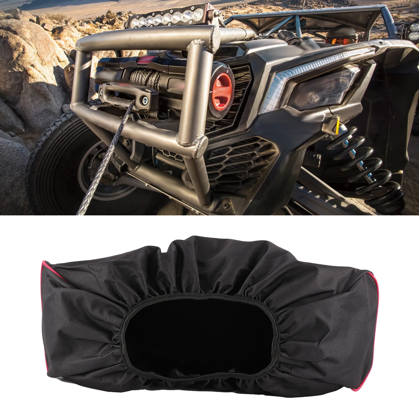 Capstan Cover Oxford Winch Cloth Wasserdichtes, staubdichtes Windenabdeckungs-Tuch mit elastischem Design für 8 500 - 17 500 Lbs Winden