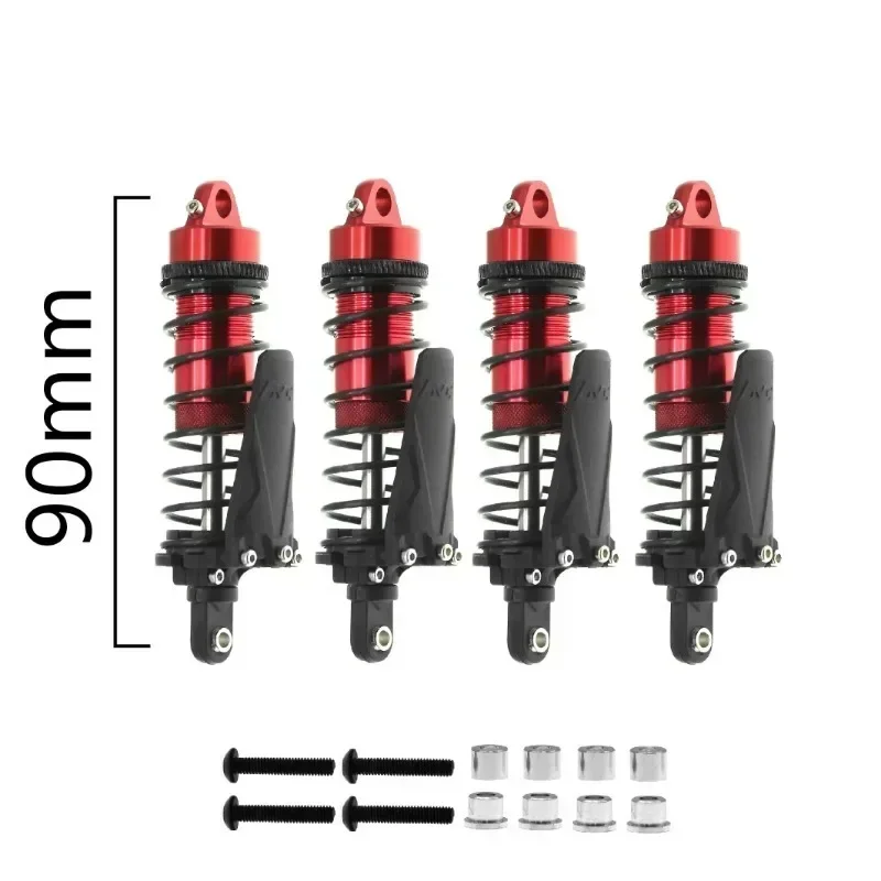 Amortiguador de aceite de Metal, 4 Uds., 90/100/110/120mm, para coche trepador de control remoto 1/10, Axial SCX10 trxs TRX4 Redcat Gen8, piezas de mejora