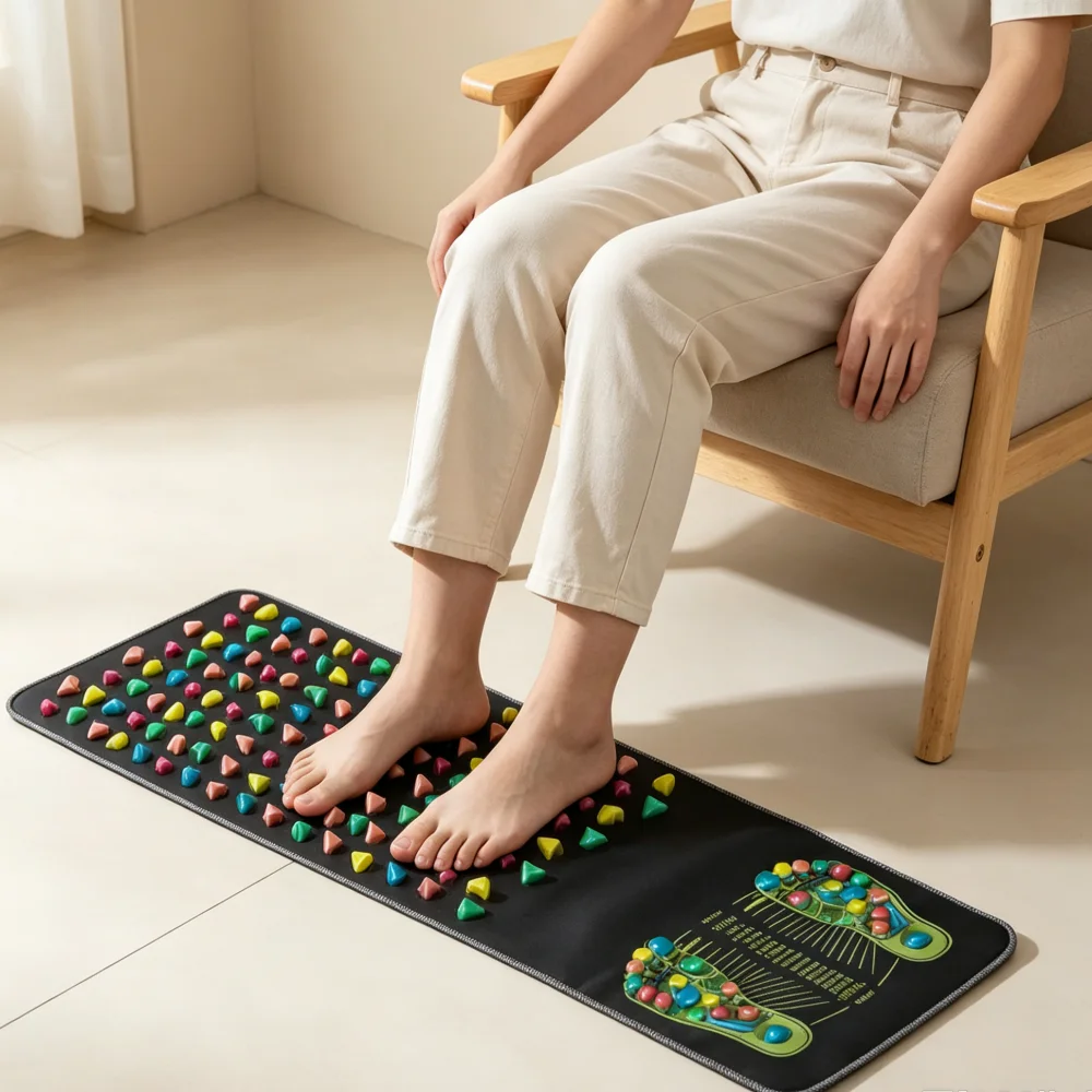 Foot Massage Mat Portable Foot Pressure Board Comfortable Walk Massage Tool for Daily Foot Relaxation at Home