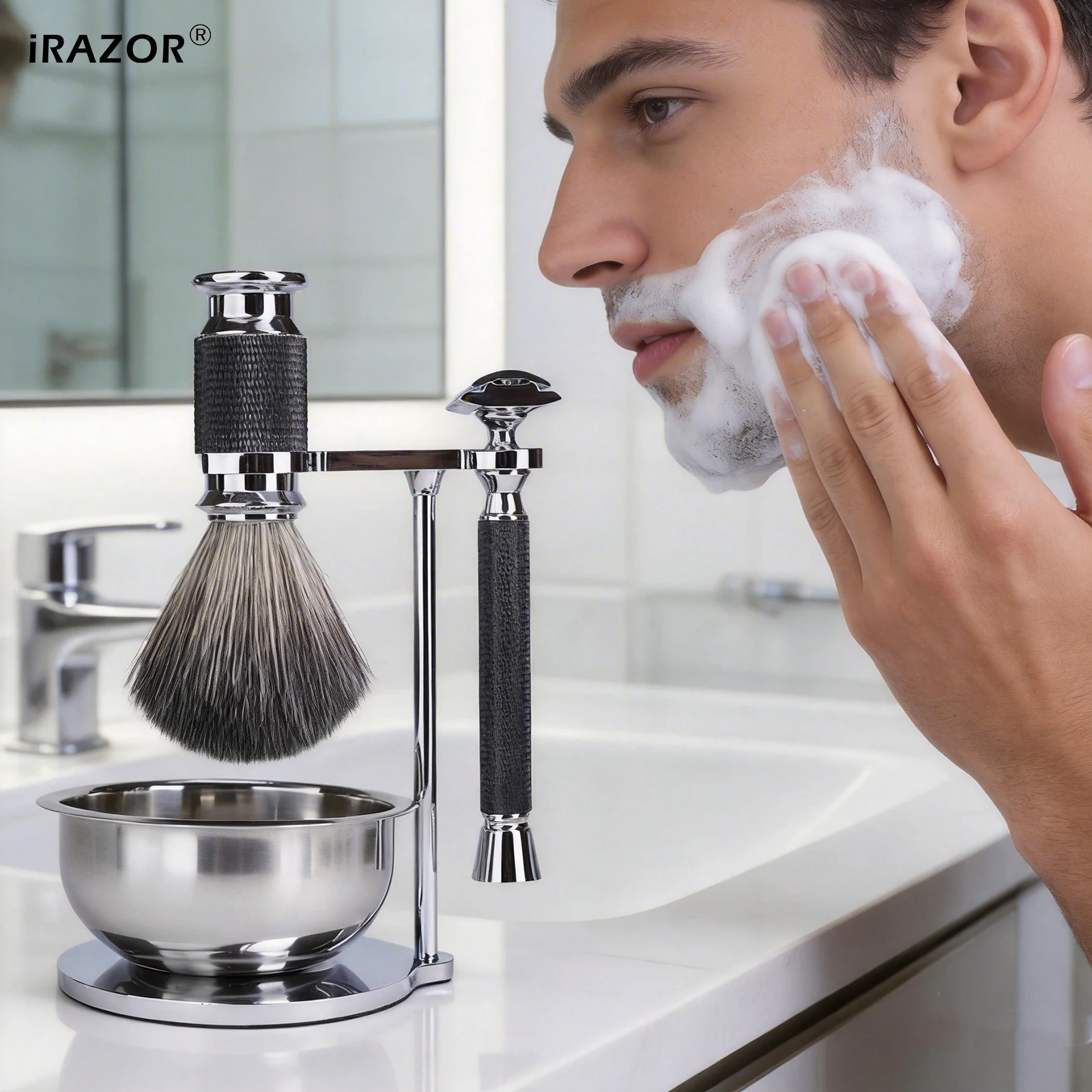 

Классическая безопасная бритва iRAZOR с двойным лезвием и 10 лезвиями из нержавеющей стали, ручная бритва, лучшая бритва для бритья, праздничный подарок для мужчин