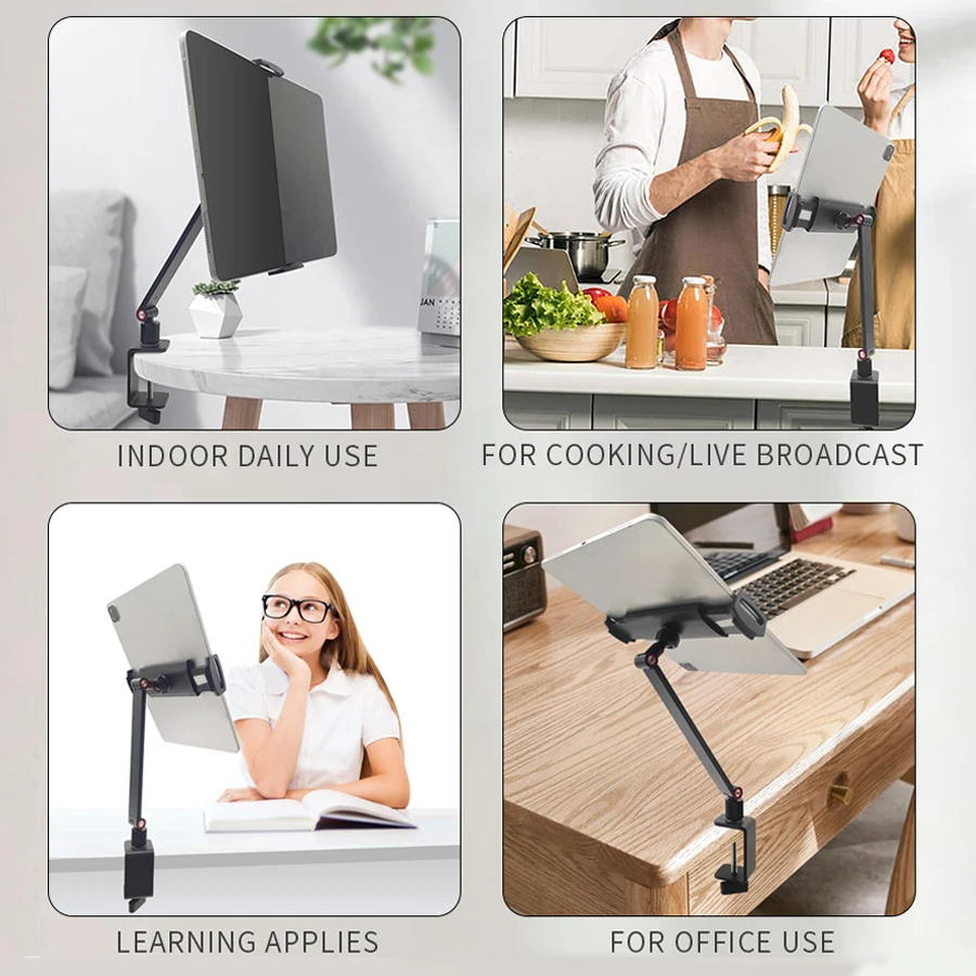 360 Grad verstellbarer, flexibler Metall-Telefonständer, Tablet-PC, mobiler Desktop-Klemmhalter, fauler langer beweglicher Bettwinkel